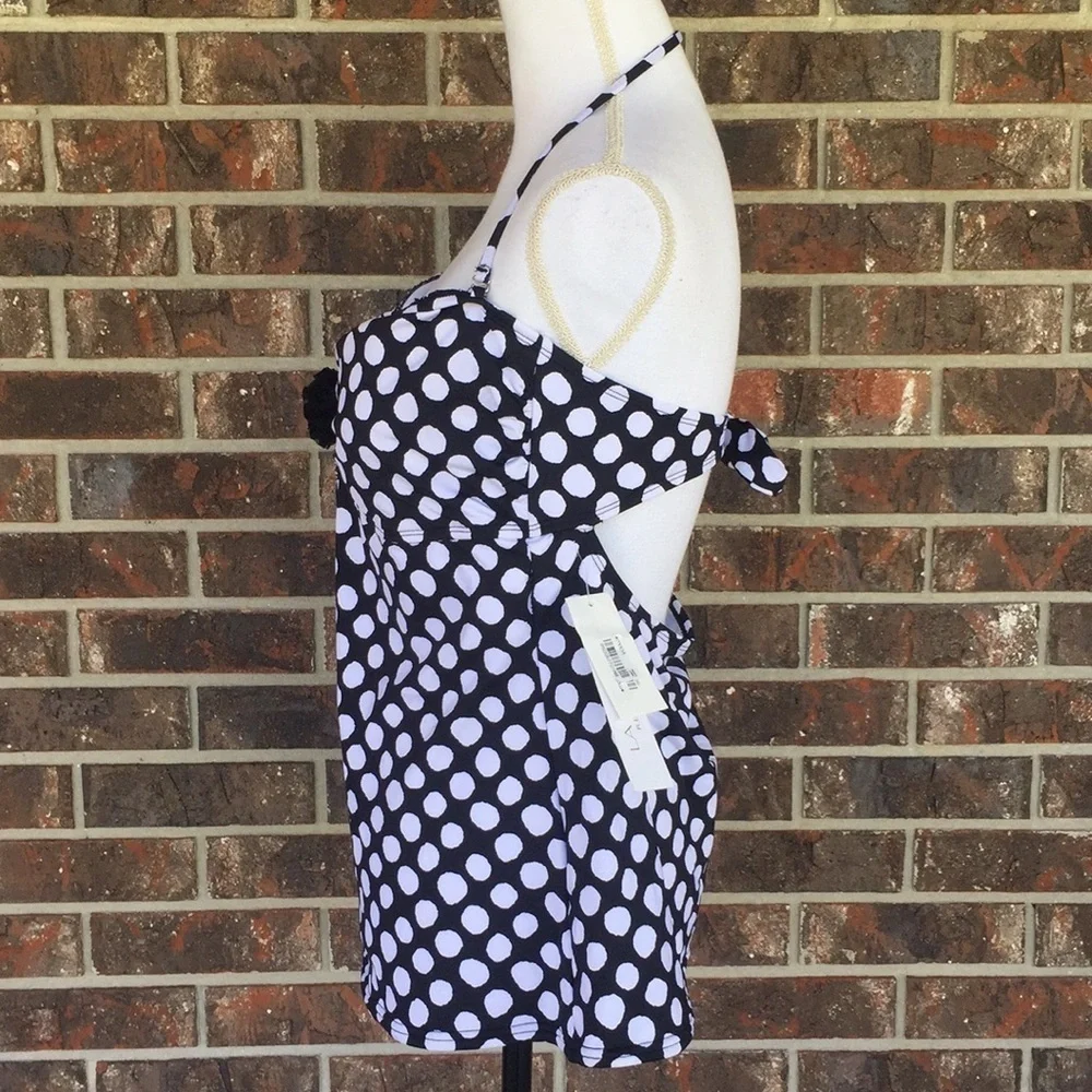 LA Blanca Polka Dot Swimsuit Tankini Top